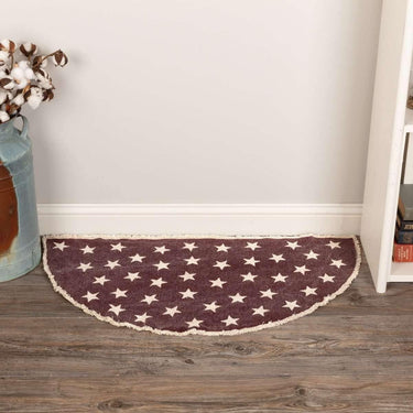 Antique Red Star Rug Half Circle 16.5x33 VHC Brands - The Fox Decor